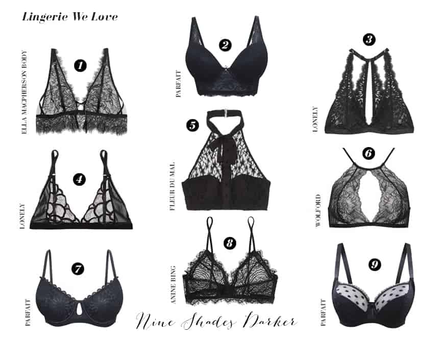 Black mesh and eyelash lace triangle bra jose